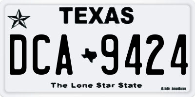 TX license plate DCA9424