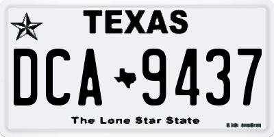 TX license plate DCA9437