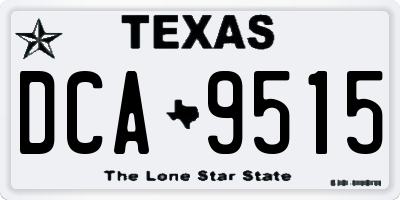 TX license plate DCA9515