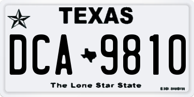 TX license plate DCA9810