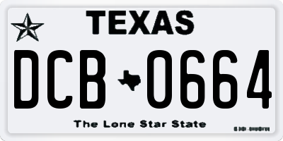 TX license plate DCB0664