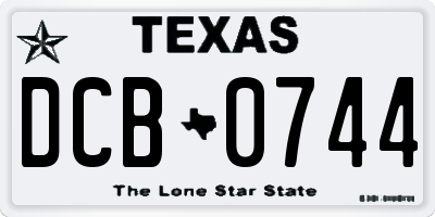 TX license plate DCB0744