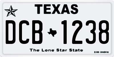 TX license plate DCB1238