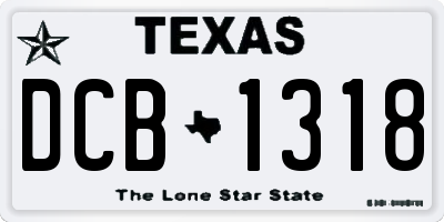 TX license plate DCB1318