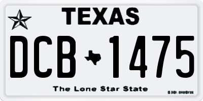 TX license plate DCB1475