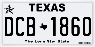 TX license plate DCB1860