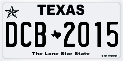TX license plate DCB2015