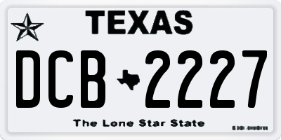 TX license plate DCB2227