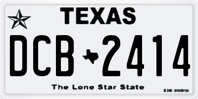 TX license plate DCB2414