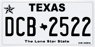 TX license plate DCB2522