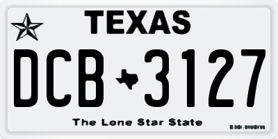 TX license plate DCB3127