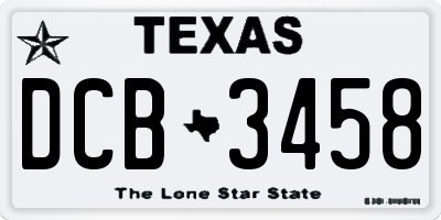 TX license plate DCB3458