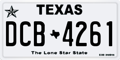 TX license plate DCB4261