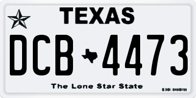 TX license plate DCB4473