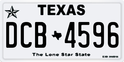 TX license plate DCB4596