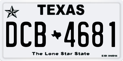 TX license plate DCB4681