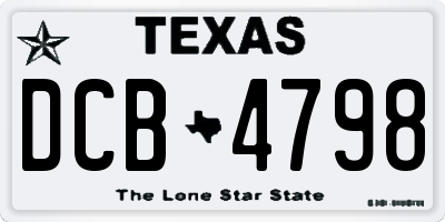 TX license plate DCB4798
