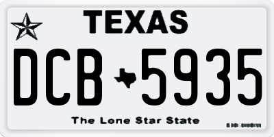 TX license plate DCB5935
