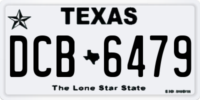 TX license plate DCB6479