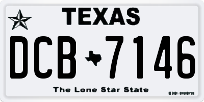 TX license plate DCB7146