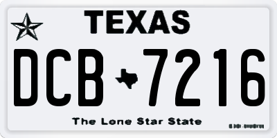 TX license plate DCB7216