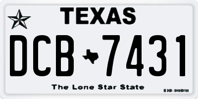 TX license plate DCB7431