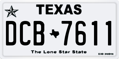 TX license plate DCB7611