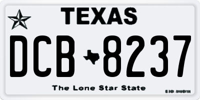 TX license plate DCB8237