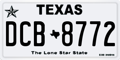 TX license plate DCB8772