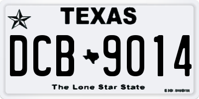 TX license plate DCB9014