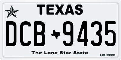 TX license plate DCB9435