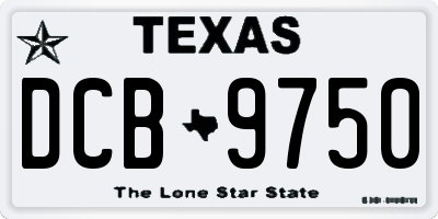 TX license plate DCB9750
