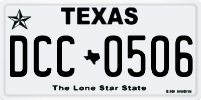 TX license plate DCC0506