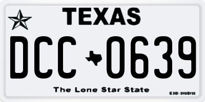 TX license plate DCC0639