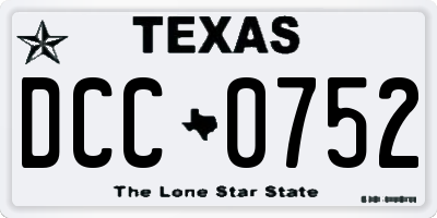TX license plate DCC0752