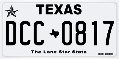 TX license plate DCC0817