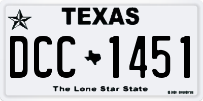 TX license plate DCC1451