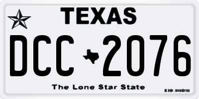 TX license plate DCC2076
