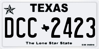 TX license plate DCC2423