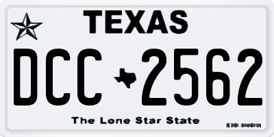 TX license plate DCC2562