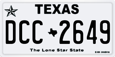 TX license plate DCC2649