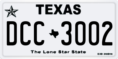 TX license plate DCC3002