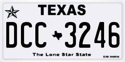 TX license plate DCC3246