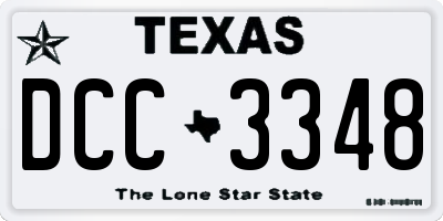 TX license plate DCC3348