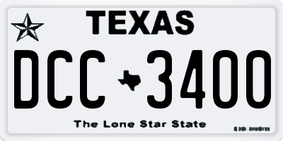 TX license plate DCC3400