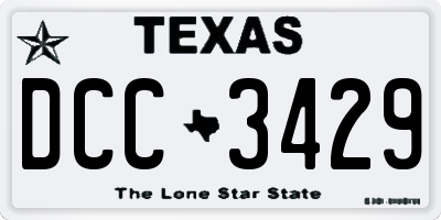 TX license plate DCC3429