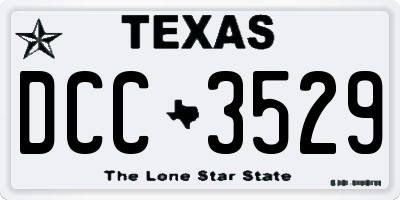 TX license plate DCC3529