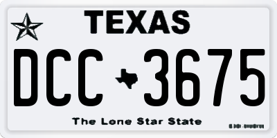 TX license plate DCC3675