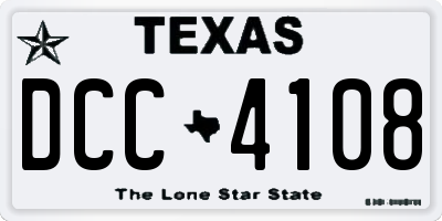 TX license plate DCC4108