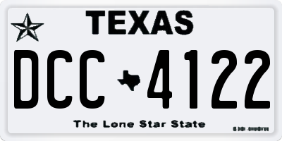 TX license plate DCC4122